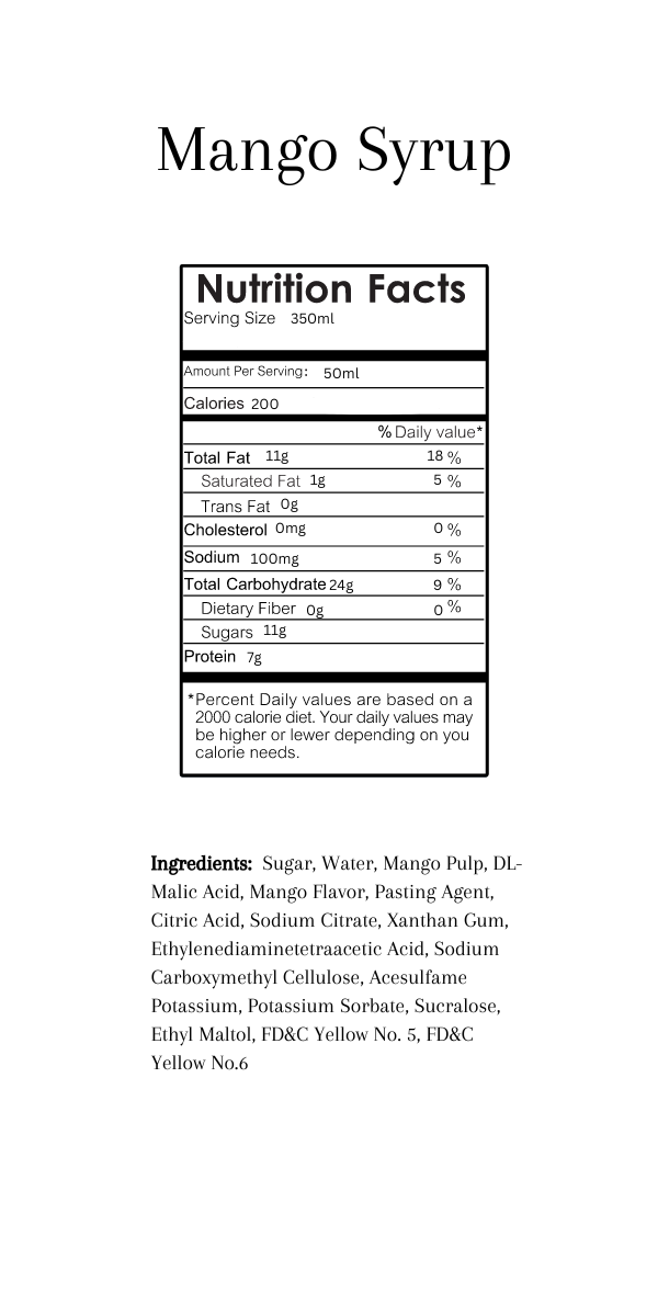 Mango Syrup, 11.8 Oz (Pack of 2)