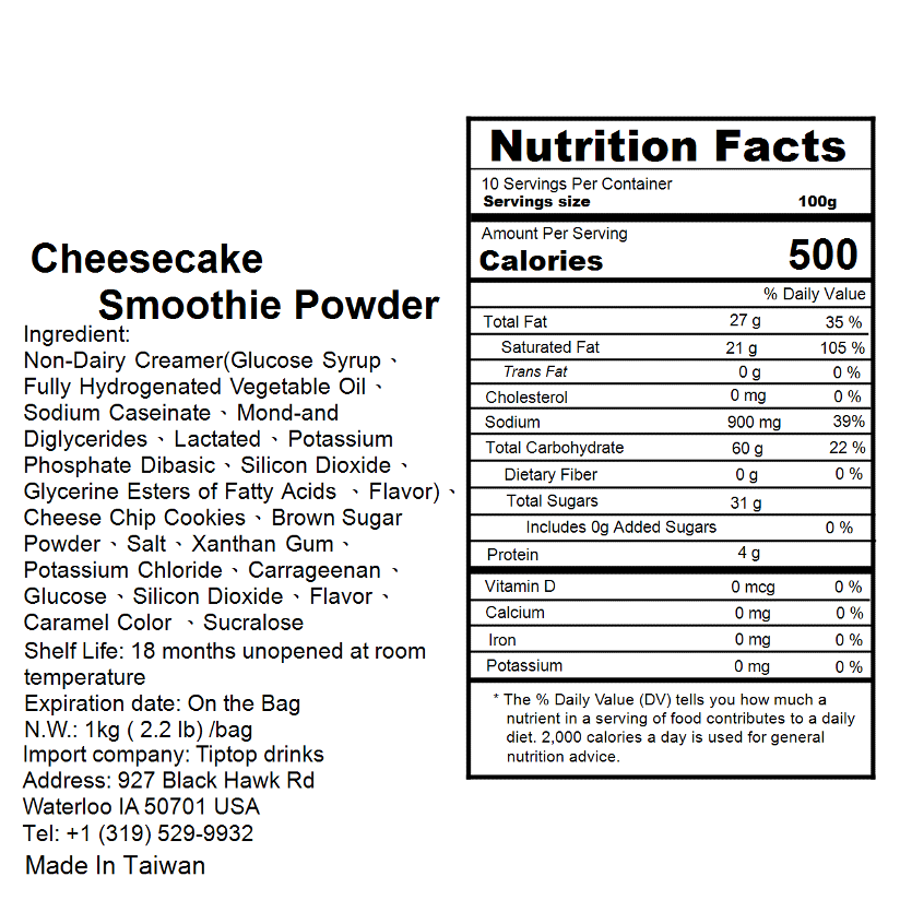 Cheesecake Smoothie Powder