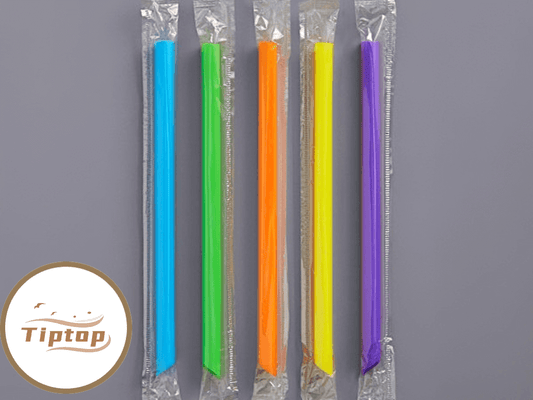 12mm Colorful Plastic Straws individually wrapped