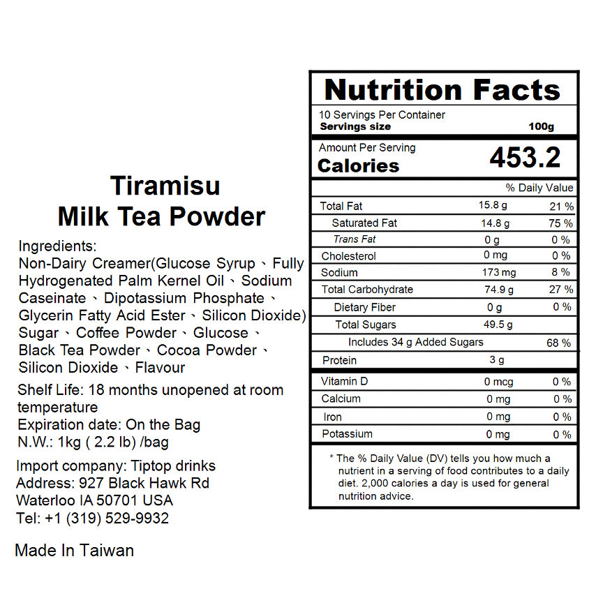 Tiramisu Milk Tea Powder