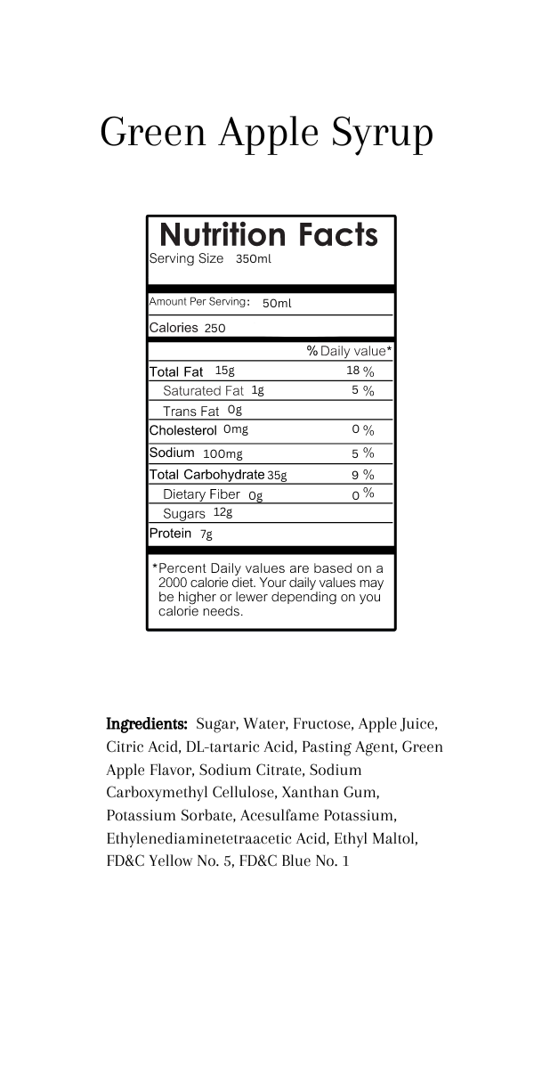 Green Apple Syrup, 11.8 Oz (Pack of 2)